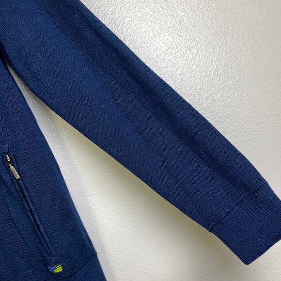 Alaska by Luly Yang Sweater Jacket Small Blue Full Zip Knit Airlines *Holes - Picture 8 of 12